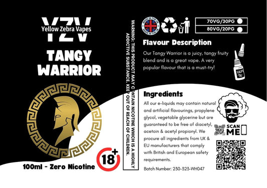 100ml Tangy Warrior Flavoured e-liquid