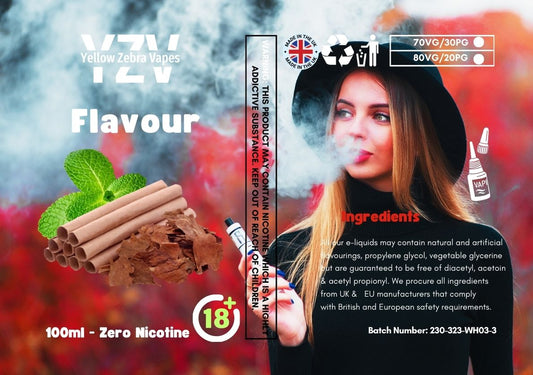 100ml Tobacco Menthol Flavoured e-liquid