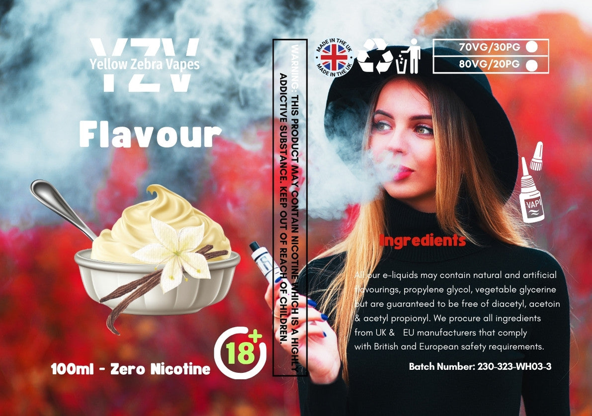 100ml Vanilla Custard Flavoured e-liquid