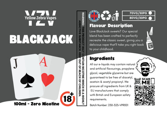 100ml Black Jack Flavoured e-liquid