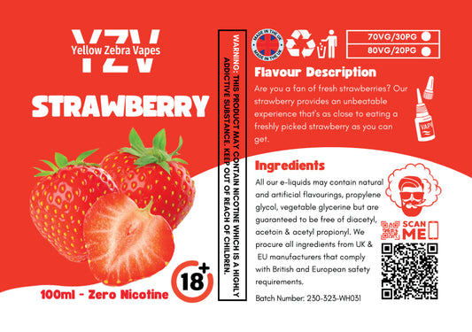 100ml Strawberry Flavoured e-liquid