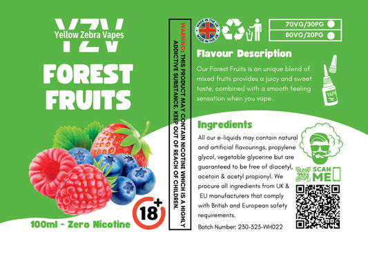 100ml Forest Fruits Flavoured e-liquid